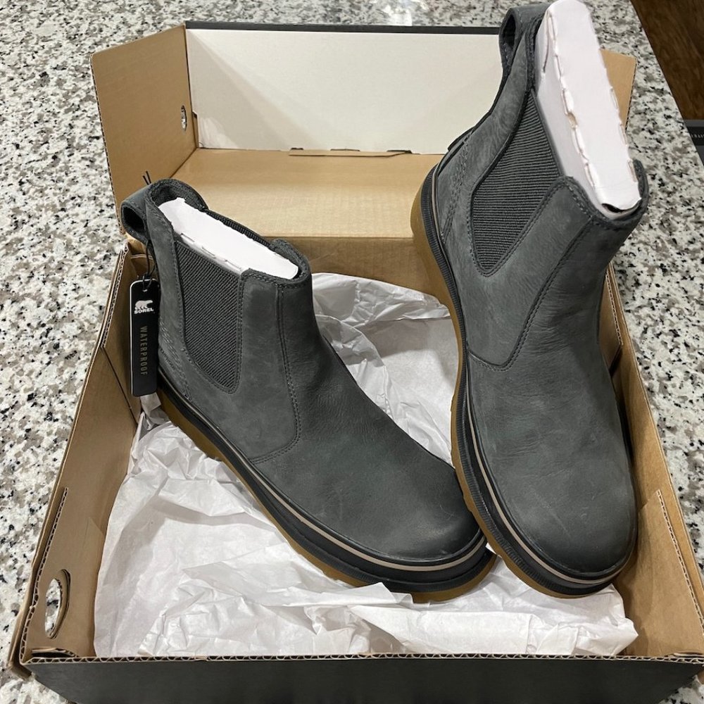 Sorel Men's Caribou Chelsea Boot - Grill/Autumn Bronze (UK 7 / US 8 / EU 41)